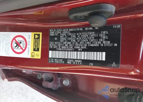 2010 Toyota Highlander Limited V6 z USA, uszkodzony, nr VIN 5TDDK3EH7AS006811